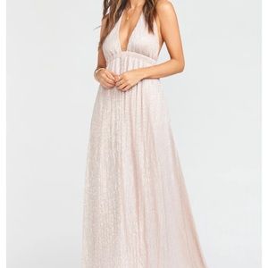 Show Me Your Mumu Luna Halter Dress in Magic Mauve Glimmer
